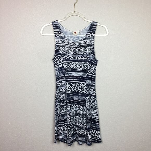 ONE CLOTHING Tribal Print Circle Skirt Mini Dress - Picture 1 of 6
